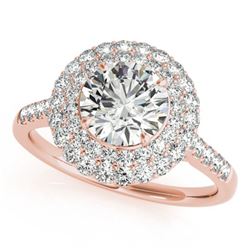 1.25 ctw VS/SI Diamond Solitaire Halo Ring 14K Rose Gold - REF-102A8V - SKU:24298