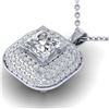 Image 2 : 1.60 ctw Princess VS/SI Diamond Art Deco Necklace 18K White Gold - REF-385R6K - SKU:32708