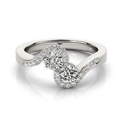 1.25 ctw VS/SI Diamond 2 Stone 2 Stone Ring 14K White Gold - REF-145A9V - SKU:26049