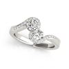 Image 2 : 1.25 ctw VS/SI Diamond 2 Stone 2 Stone Ring 14K White Gold - REF-145A9V - SKU:26049