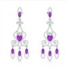 Image 2 : 11 ctw Amethyst & VS/SI Diamond Earrings 14K White Gold - REF-343V6Y - SKU:23567