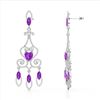 Image 3 : 11 ctw Amethyst & VS/SI Diamond Earrings 14K White Gold - REF-343V6Y - SKU:23567