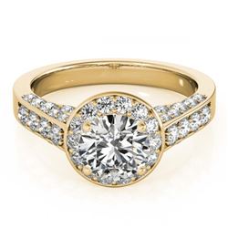 2.56 ctw VS/SI Diamond Solitaire Halo Ring 14K Yellow Gold - REF-527V6Y - SKU:24637