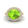 Image 2 : 4.50 ctw Peridot & VS/SI Diamond Ring 18K Yellow Gold - REF-116R2K - SKU:20921