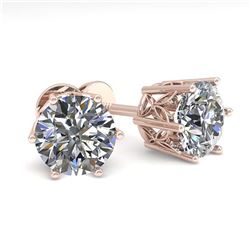 2.03 ctw VS/SI Diamond Stud Art Deco Earrings 14K Rose Gold - REF-538Y9X - SKU:35591