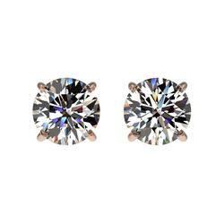 1.02 ctw H-SI/I Diamond Stud Earrings 10K Rose Gold - REF-103M5F - SKU:36567