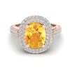 Image 1 : 3.50 ctw Citrine & VS/SI Diamond Ring 14K Rose Gold - REF-98N2A - SKU:20714