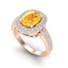 Image 2 : 3.50 ctw Citrine & VS/SI Diamond Ring 14K Rose Gold - REF-98N2A - SKU:20714