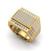 Image 2 : 3 ctw VS/SI Diamond Baguette & Round Men's Ring 14K Yellow Gold - REF-220M2F - SKU:22593