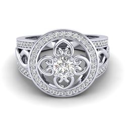 1ctw VS/SI Diamond Ring 18K White Gold - REF-142N9A - SKU:20850