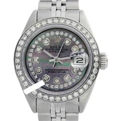Rolex Ladies Stainless Steel, Diam Dial & Diam/Sapphire Bezel, Sapphire Crystal - REF-434X6Y