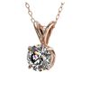 Image 2 : 0.77 ctw H-SI/I Diamond Solitaire Necklace 10K Rose Gold - REF-88M5F - SKU:36740