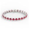 Image 2 : 29 ctw Ruby Eternity Bracelet 14K White Gold - REF-180K2W - SKU:23393