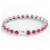 Image 3 : 29 ctw Ruby Eternity Bracelet 14K White Gold - REF-180K2W - SKU:23393
