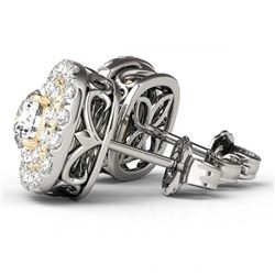 1.50 ctw Diamond Solitaire VS/SI Halo 14K White & Yellow Gold - REF-186X4R - SKU:29216