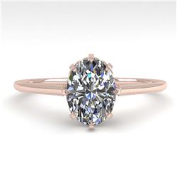 1.0 ctw VS/SI Oval Diamond Solitaire Ring 14K Rose Gold - REF-274V4Y - SKU:29594