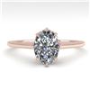 Image 1 : 1.0 ctw VS/SI Oval Diamond Solitaire Ring 14K Rose Gold - REF-274V4Y - SKU:29594