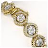 Image 3 : 13.06 ctw Cushion Diamond Bracelet 18K Yellow Gold - REF-1690H2M - SKU:42808