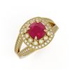 Image 1 : 2.69 ctw Ruby & Diamond Ring 14K Yellow Gold - REF-103W3H - SKU:44029