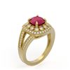 Image 2 : 2.69 ctw Ruby & Diamond Ring 14K Yellow Gold - REF-103W3H - SKU:44029