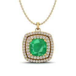 2.52 ctw Emerald & VS/SI Diamond Necklace 18K Yellow Gold - REF-76R4K - SKU:20455