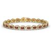 Image 1 : 10.11 ctw Garnet & Diamond Halo Bracelet 10K Yellow Gold - REF-219H5M - SKU:40396