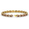 Image 2 : 10.11 ctw Garnet & Diamond Halo Bracelet 10K Yellow Gold - REF-219H5M - SKU:40396
