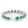 Image 3 : 76 ctw Emerald & VS/SI Diamond Bracelet 14K White Gold - REF-461H5M - SKU:22257