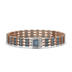 26.02 ctw London Topaz & Diamond Bracelet 14K Rose Gold - REF-254N2A - SKU:45972