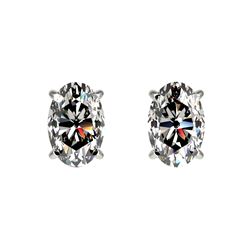 1 ctw VS/SI Oval Diamond Stud Earrings 10K White Gold - REF-147V2Y - SKU:33060