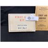 Image 2 : A Vintage Flex for Safety BC Number 1 First Aid Kit With a Worker's Compensation Book Dated January 