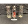 Image 1 : Vintage Milk Bottles. Half Pints Embossed Royal Dairy and Embossed Jersey Farms and a Painted Dairyl