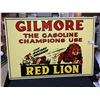 Image 1 : Gilmore The Gasoline Champions Usse Red Lion Sign. 32" w x 22" Tall. Reproduction Sign