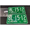 Image 1 : A Pair of Vintage 1968  Alberta License Plates