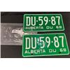 Image 1 : A Pair of Vintage 1968  Alberta License Plates