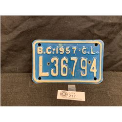 BC Commercial License Plate in Nice Shape