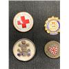 Image 1 : Lot Of Canadian British Red Cross, Legion Military Pins and Badges WWI and WWII Badges