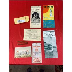 Cruise Ephemera From 1920's Hamburg America Line. +2 Vintage Pencils from the Canard Line