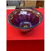 Image 1 : Vintage Carnival Glass Blue Harvest Grape Punch Bowl