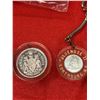 Image 2 : A 1966 Canadian Silver 50 Cent Piece and a Silver 1966 10 Cent Piece incased in Plastic. Dime is a K