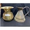 Image 1 : Big Brass Pitcher and a Spitoon. Both 10" H x 9"W