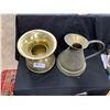 Image 2 : Big Brass Pitcher and a Spitoon. Both 10" H x 9"W