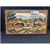 Image 1 : A Hand Carved And Hand Painted Wood Picture " Black Forrest" 17.5" w x 10.5" h