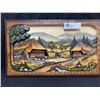 Image 2 : A Hand Carved And Hand Painted Wood Picture " Black Forrest" 17.5" w x 10.5" h