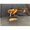 Image 2 : A Custom Wood Model Magnum PI Island Hoppers 500 D Helicopter Awesome Condition. 13" L x 7.5" h