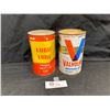 Image 1 : A Valvoline and a Lubie Lube Motor Oil Tins. Full Oil Cans