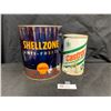 Image 1 : Shell Zone Antifreeze 1 Gallon Plus a Castrol Motor Oil Tin