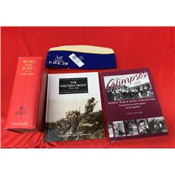 An Elks Hat + 3 Books. On WWI , WWII and Who Was Who in 1941-1950