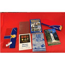 Fraternal Order of Eagles Hats Plus a Group of 5 Books on Military