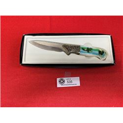 Brand New Stainless Steel Knife Decorative Handle with Eagles on It. In Box